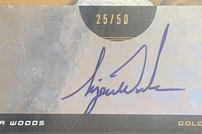 Tiger Woods 2003 SP Game Used Signature Swings /50 Gold 3 Bgs 8.5 Mint 9 Auto