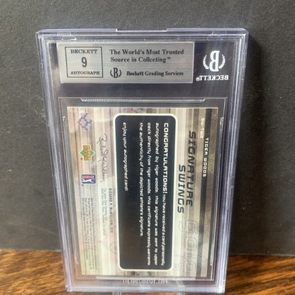 Tiger Woods 2003 SP Game Used Signature Swings /50 Gold 3 Bgs 8.5 Mint 9 Auto