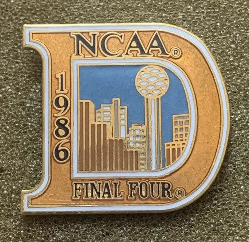 1986 NCAA Final Four Press Pin media Original Mint W/ Box Louisville Champions