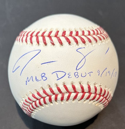 Justus Sheffield signed baseball ins MLB Debut dated Yankees rookie Auto Steiner