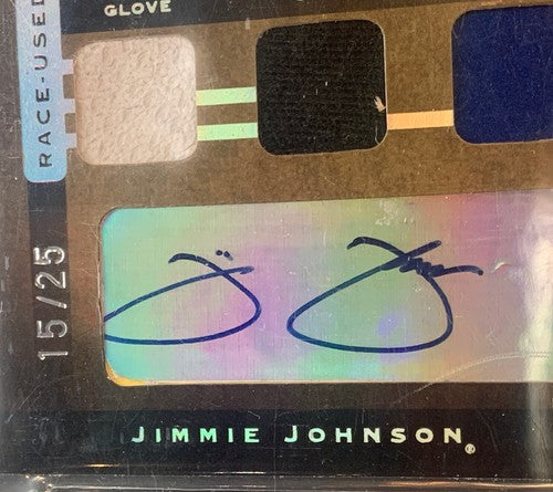 2007 Press Pass Legends Signed Jimmie Johnson Race Used Bgs 9 Auto Mint /25