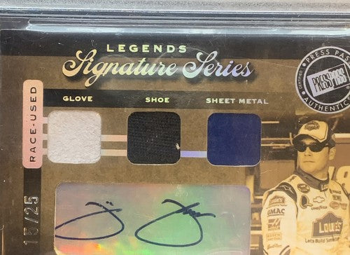 2007 Press Pass Legends Signed Jimmie Johnson Race Used Bgs 9 Auto Mint /25
