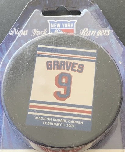 Adam Graves Retirement Night Puck 2009 NY Rangers #9 Madison Square Garden NEW