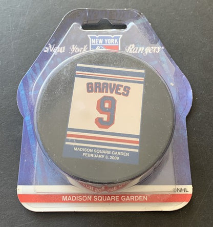 Adam Graves Retirement Night Puck 2009 NY Rangers #9 Madison Square Garden NEW