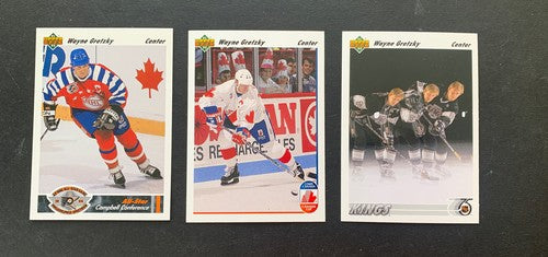 1991-92  Upper Deck Wayne Gretzky Los Angeles Kings 3 Card Lot # 437 13 621 Mint