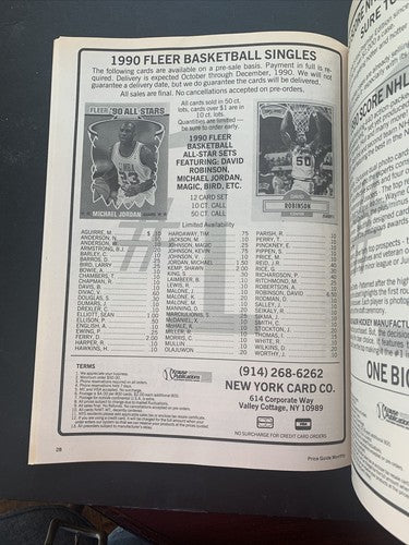 BASEBALL CARD PRICE GUIDE Scd DECEMBER 1990 KEN Griffey Jr W/ UNCUT CARDS INSIDE