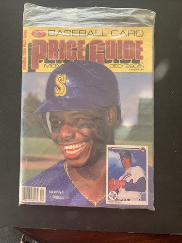 BASEBALL CARD PRICE GUIDE Scd DECEMBER 1990 KEN Griffey Jr W/ UNCUT CARDS INSIDE