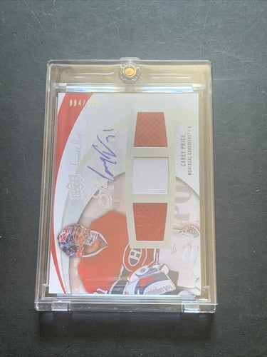 Carey Price 2007-08 Upper Deck Sweet Shot Mint + Card Auto Rookie 3 Jersey /100