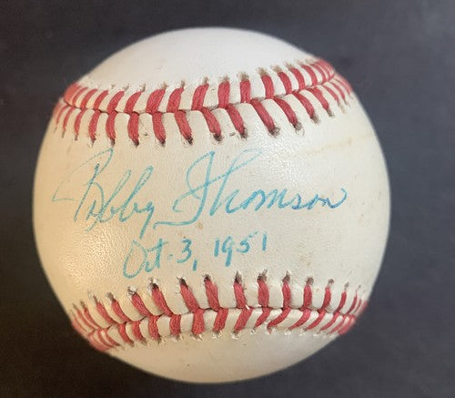 Bobby Thomson Giants Signed N.L Baseball Oct 3, 1951 Autograph The Shot PSA COA