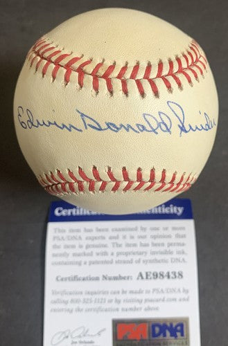 Duke Edwin Donald Snider Full Name Signed N.L Baseball HOF Psa COA Dodgers