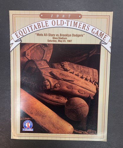 1987 York Mets Equitable Old Timers Day Game Shea Stadium Scorecard Vs Dodgers