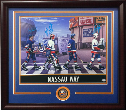 Ny Islanders coliseum Photo Framed Signed Denis Potvin Billy Smith Trottier Psa