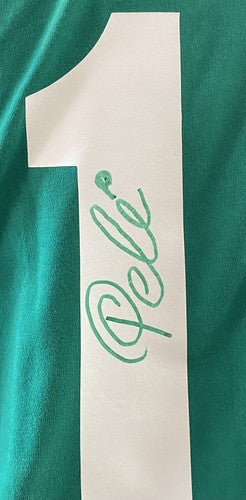 Pele Signed  New York Cosmos Green Jersey #10 Vintage Autograph Beckett Bas Coa