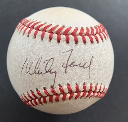 Billy Martin & Whitey Ford Yankees Signed Official A.L Baseball autograph PSA