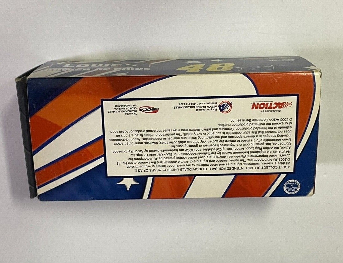 2003 Action Racing Jimmie Johnson #48 Die Cast 1:24 Car Lowe's New Nib Mint