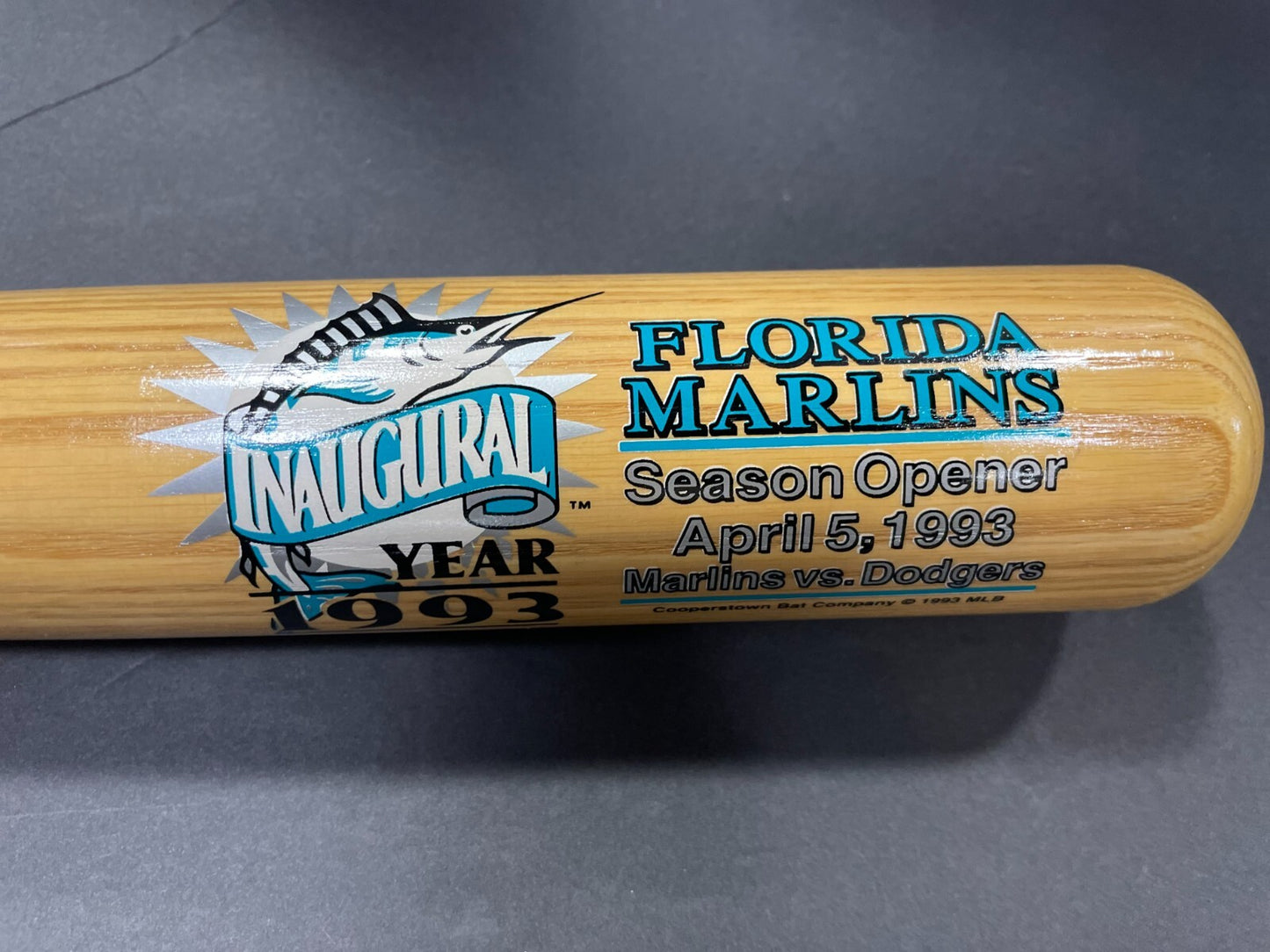 1993 Florida Marlins Inaugural Season Opener Cooperstown Team Series Bat Limited