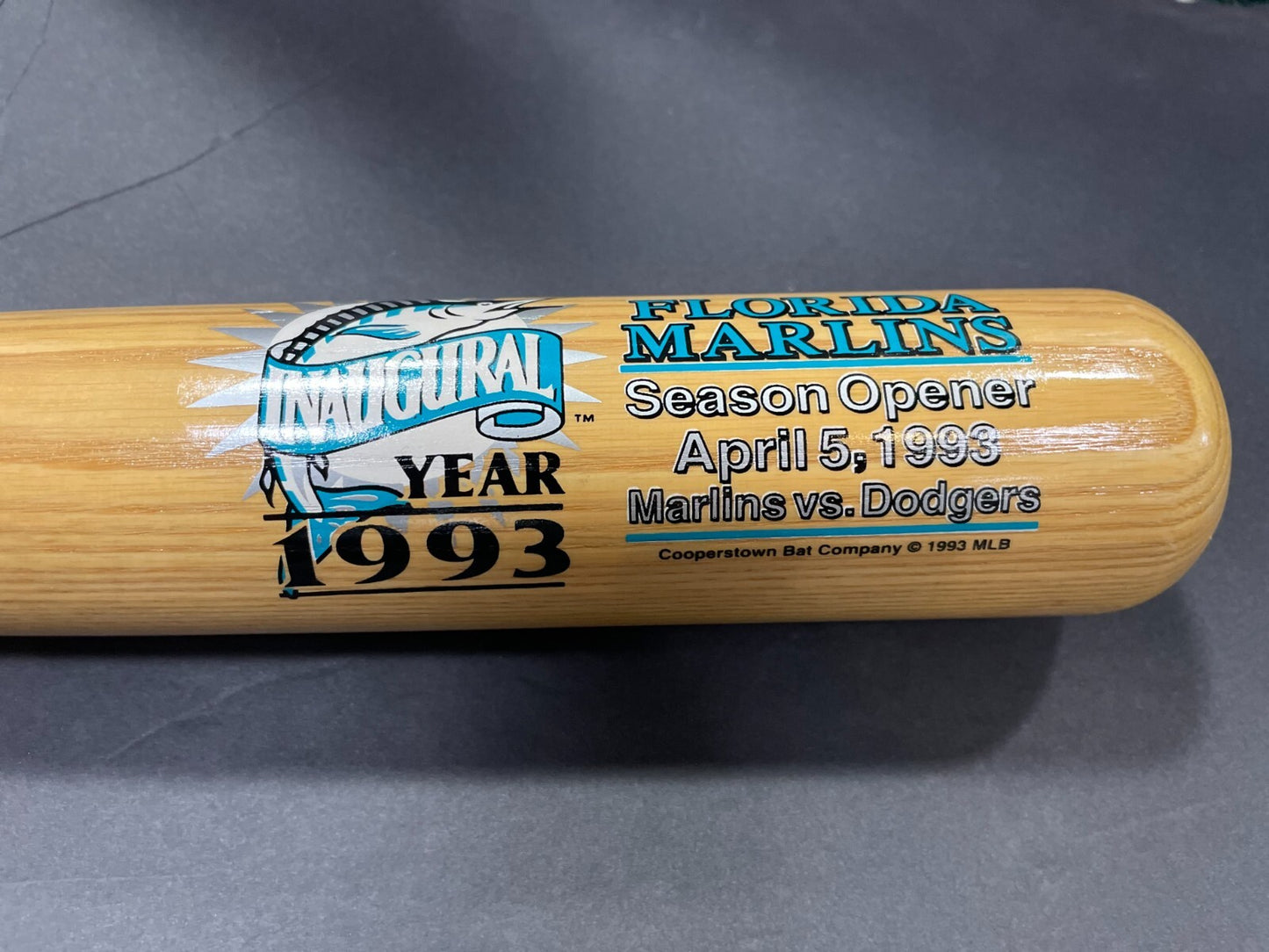 1993 Florida Marlins Inaugural Season Opener Cooperstown Team Series Bat Limited