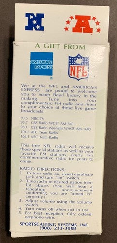 Super Bowl XXVIII 1994 Radio & Earphones NIB New Emmitt Smith MVP Cowboys