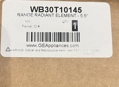 GE Range Surface Heater WB30T10145 New In box