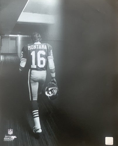 Joe Montana 49er’s Super Bowl Tunnel 16x20 B/W Photo File Licensed NFL Holo  MVP