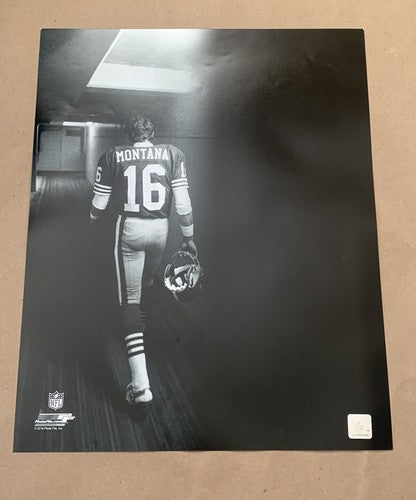 Joe Montana 49er’s Super Bowl Tunnel 16x20 B/W Photo File Licensed NFL Holo  MVP