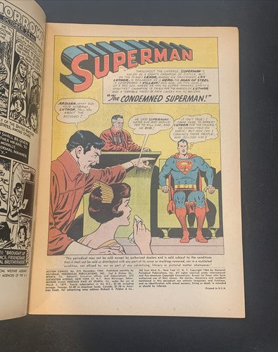 ACTION COMICS #319 The Condemned Superman DC Comic Book Crisp Original 12 Cents