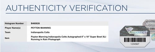 Peyton Manning Colts Signed 8x10 Framed Photo Super Bowl XLI Auto Fanatics Coa