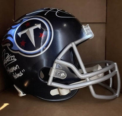 Derrick Henry & Eddie George Titans Signed FS Rep Helmet Heisman Helmet Auto JSA