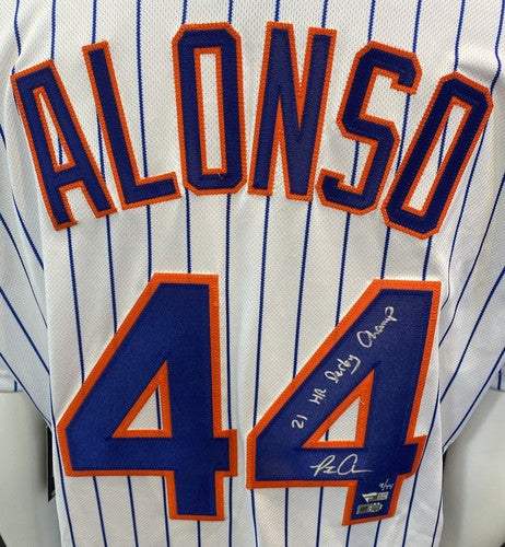 Pete Alonso Mets Signed Official 21 HR Derby Champ Auto Jersey MLB Fanatics /44