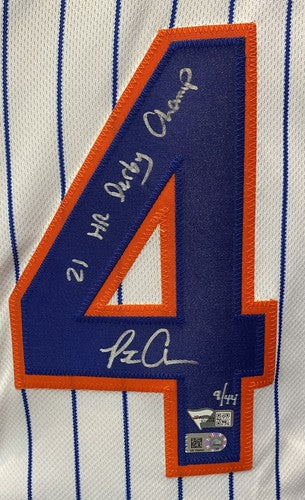 Pete Alonso Mets Signed Official 21 HR Derby Champ Auto Jersey MLB Fanatics /44
