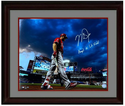 Mike Trout signed 16x20 photo INS Angel in Citi Field framed autograph MLB Holo