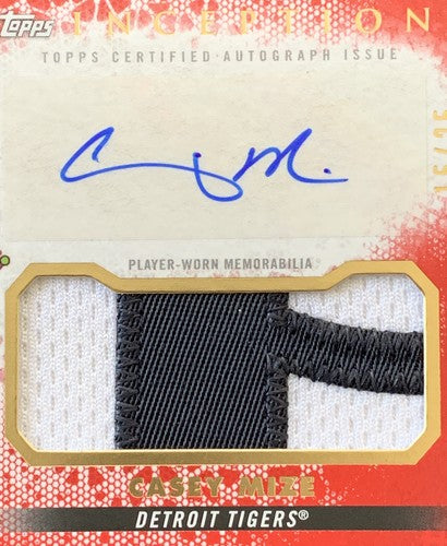 2022 Topps Inception Casey Mize Mint Auto Patch Card Red /25 Tigers Signed