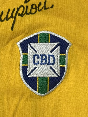 Pele Signed 3x Champion World Cup CBD Brazil Jersey #10 Auto PSA COA