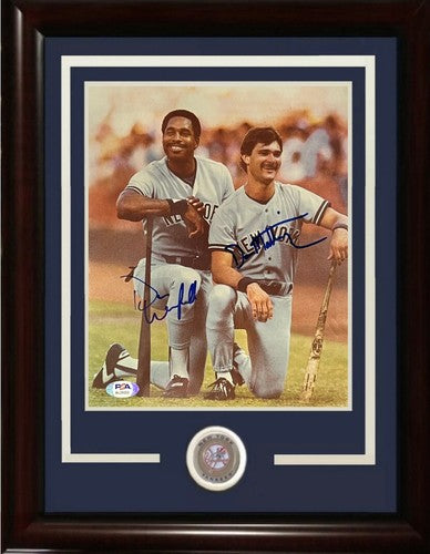 Dave Winfield Don Mattingly Signed 8x10 photo framed Yankees 1984 auto PSA COA