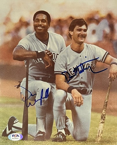 Dave Winfield Don Mattingly Signed 8x10 photo framed Yankees 1984 auto PSA COA