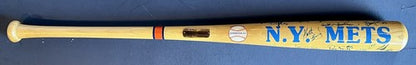 1986 Mets World Series Team Signed Bat 16 Auto Hernandez Strawberry Carter COA