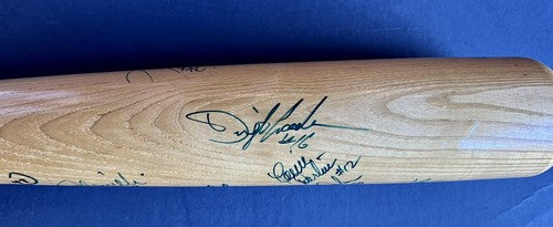 1986 Mets World Series Team Signed Bat 16 Auto Hernandez Strawberry Carter COA