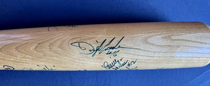 1986 Mets World Series Team Signed Bat 16 Auto Hernandez Strawberry Carter COA