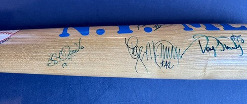 1986 Mets World Series Team Signed Bat 16 Auto Hernandez Strawberry Carter COA