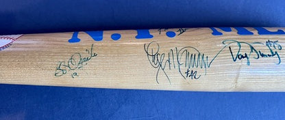 1986 Mets World Series Team Signed Bat 16 Auto Hernandez Strawberry Carter COA