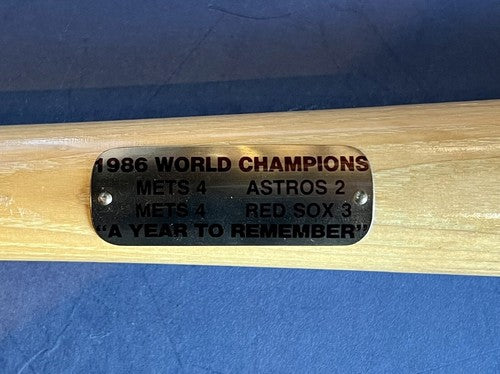 1986 Mets World Series Team Signed Bat 16 Auto Hernandez Strawberry Carter COA