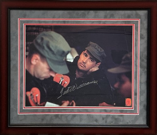 Ted Williams Signed 16x20 Military Daydream Photo Suede Framed Auto Diamond COA