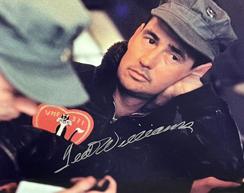 Ted Williams Signed 16x20 Military Daydream Photo Suede Framed Auto Diamond COA