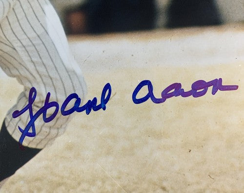 Hank Aaron Signed 8x10 Baseball Photo Braves Hof Gem Mint Auto Ken Goldin Coa