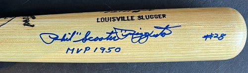Phil Scooter Rizzuto Signed Ins MVP 1950 Game Model Bat auto Yankees JSA COA /50