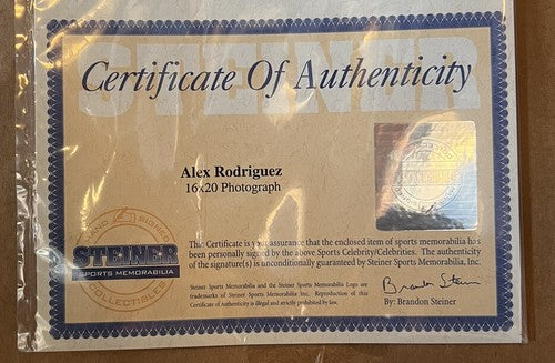 Alex Rodriguez Arod New York Yankees Signed 16x20 Photo Framed Auto Steiner COA