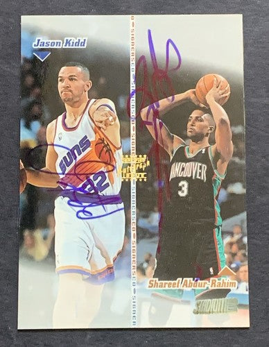 1998-99 STADIUM CLUB CO-SIGNERS JASON KIDD & SHAREEF ABDUR-RAHIM Mint Dual Auto