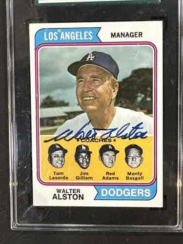 1974 Topps Walter Walt Alston #144 Signed Card JSA Coa Mint Auto Dodgers Hof