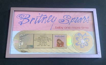Britney Spears Original RIAA Multi Platinum Award Baby One More Time Jive Framed