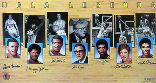 UCLA Legends Signed basketball Photo John Wooden Kareem Abdul-Jabbar Auto COA